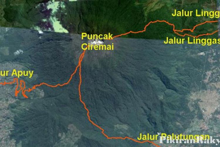 Gunung ciremai pendakian jalur peta cerita rute palutungan misteri apuy kaskus jawa barat tiga pendaki semeru kerinci mendaki mdpl ceremai Perbedaan medan jalur pendakian gunung ciremai linggarjati dan jambasari